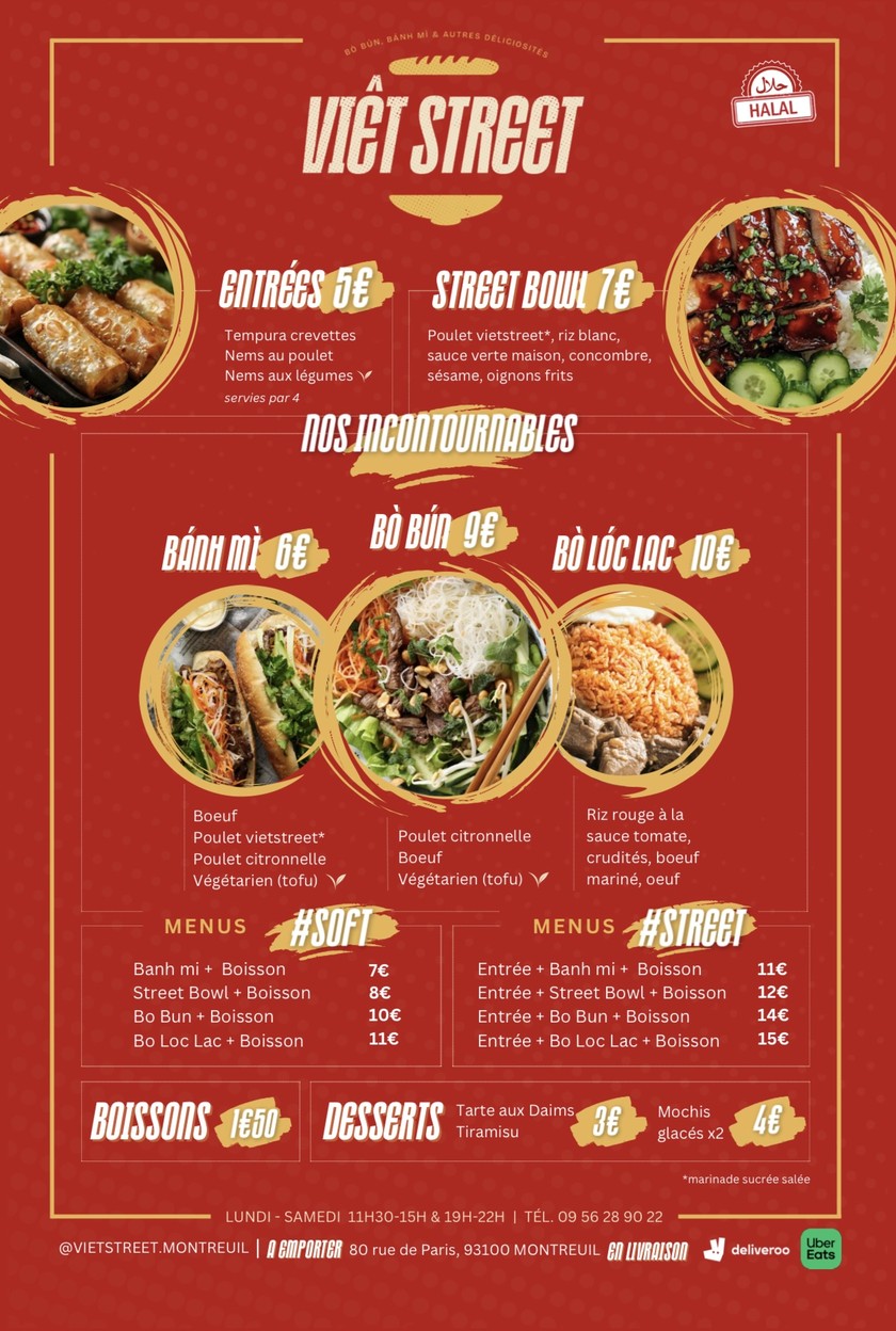 Viet Street menu 1
