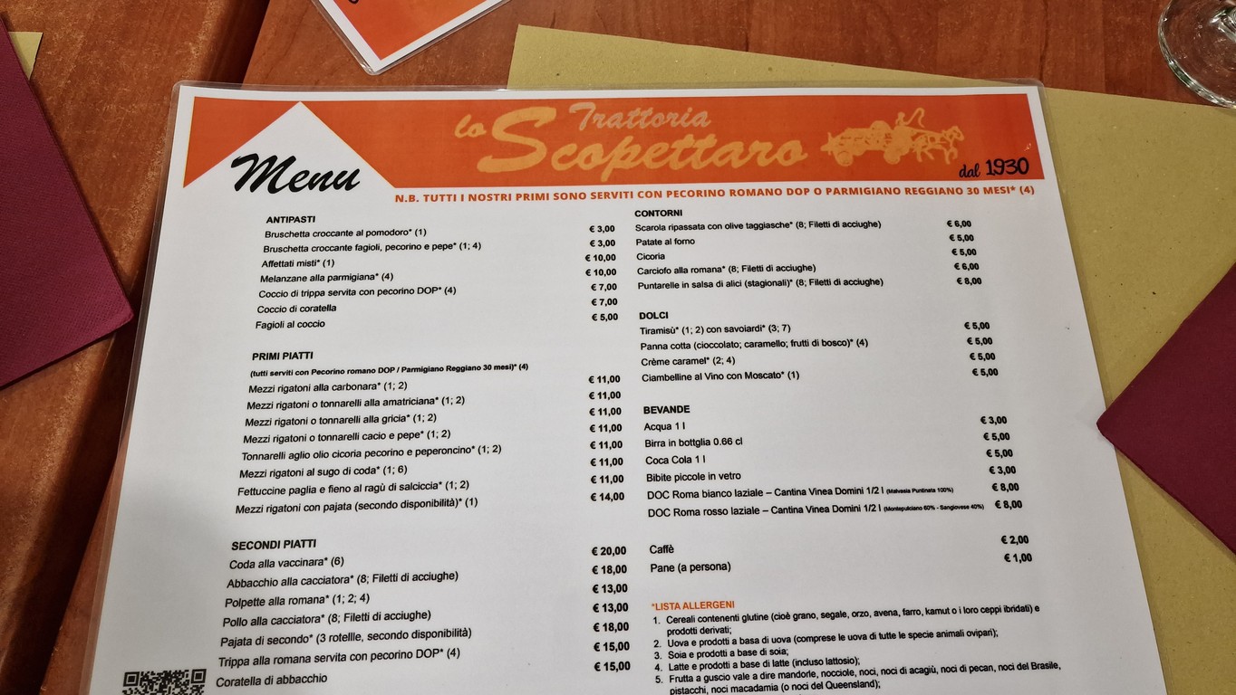Lo Scopettaro menu 1