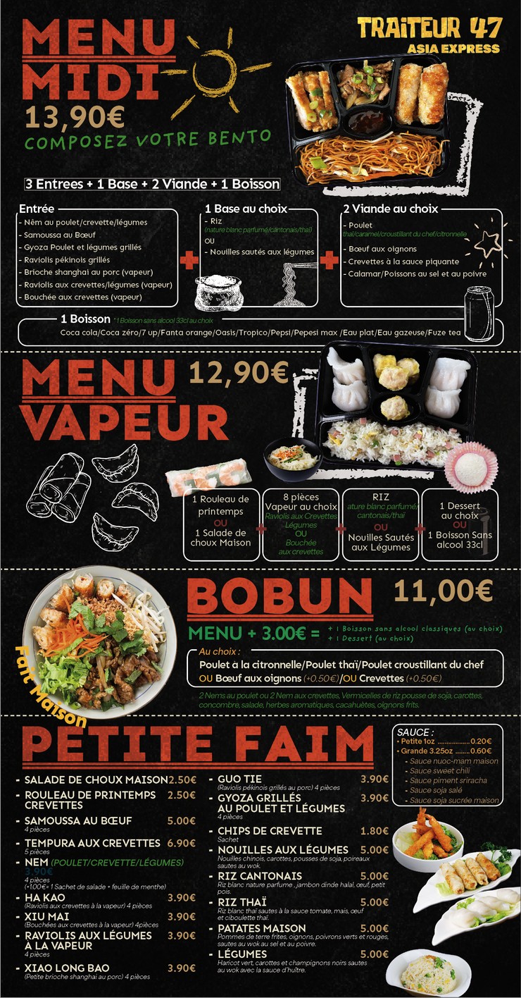 Asia Express menu 1