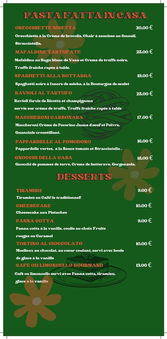 NINETTA PIZZERIA PARIS 7 menu 2