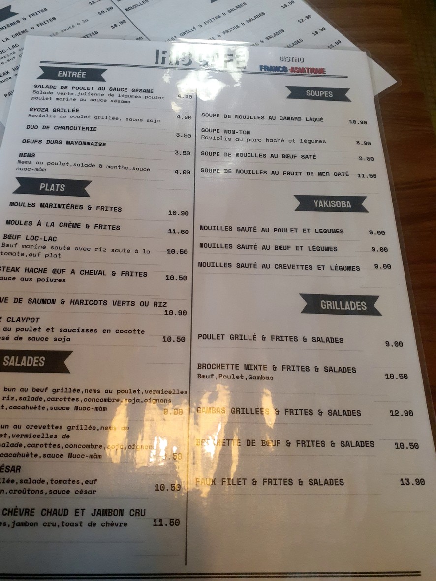 Iris Café menu 1