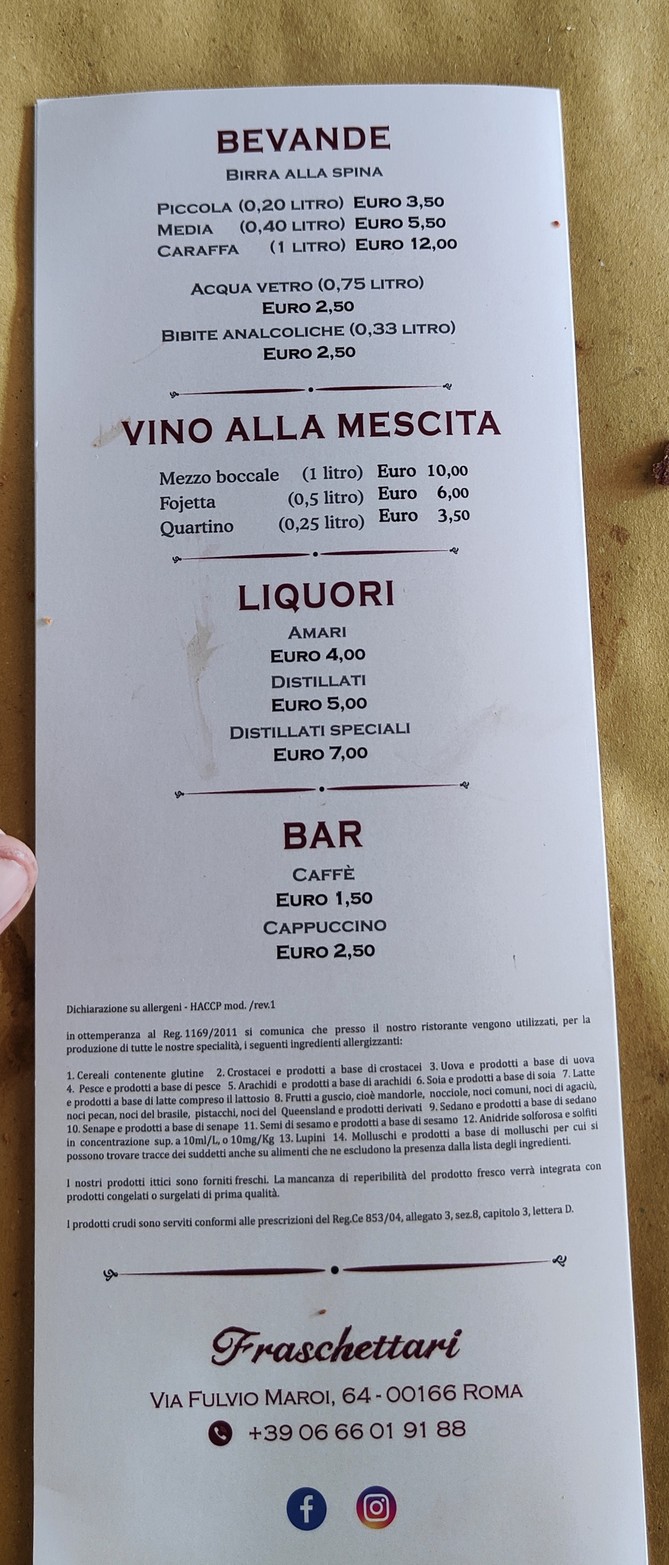 I Fraschettari menu 2