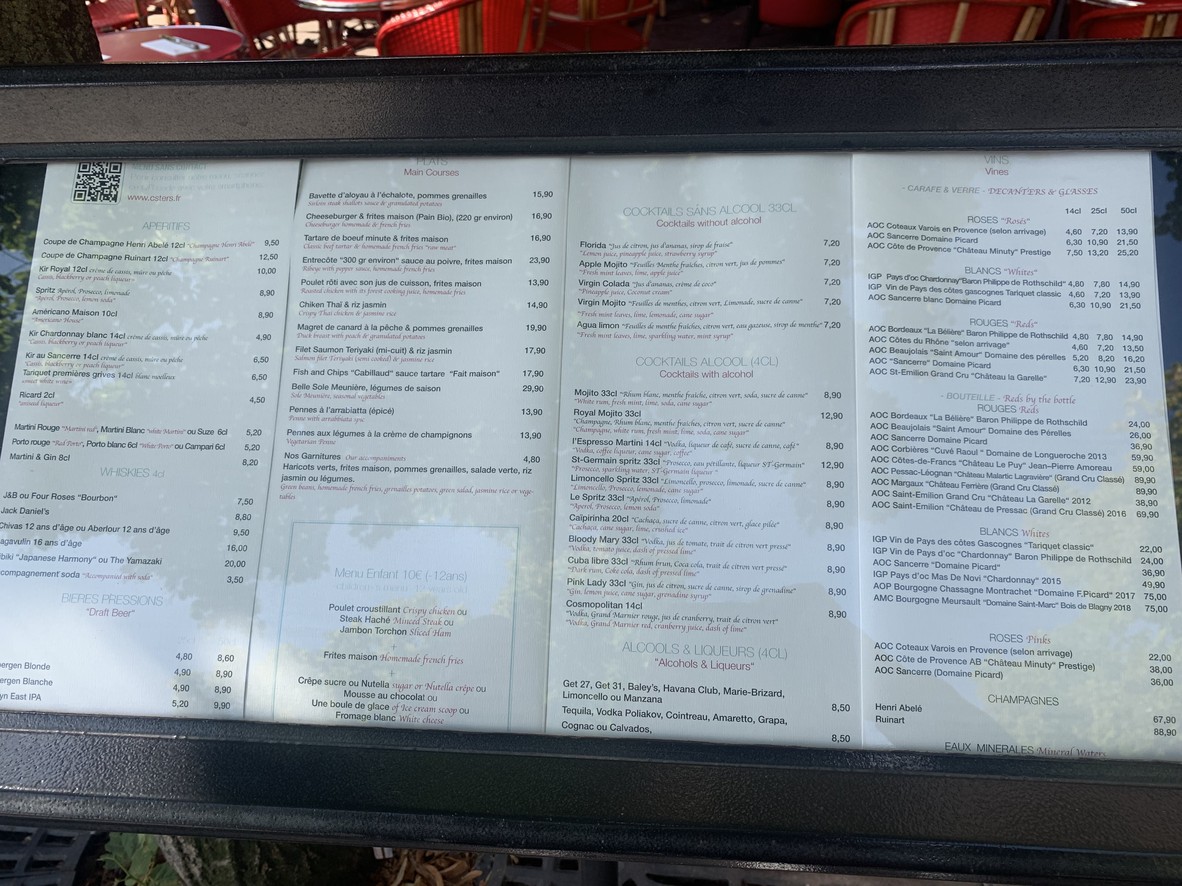 C'Sters Café menu 1