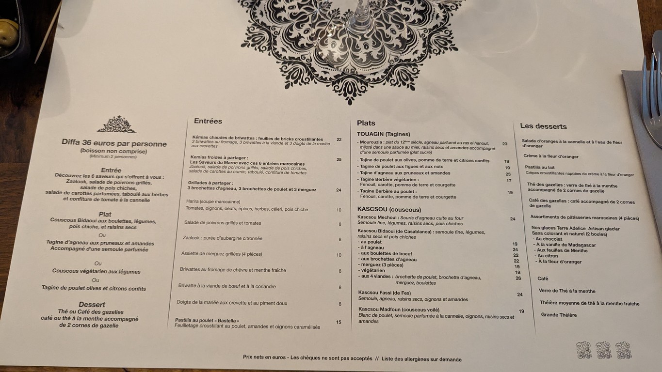 Le Mansouria menu 2
