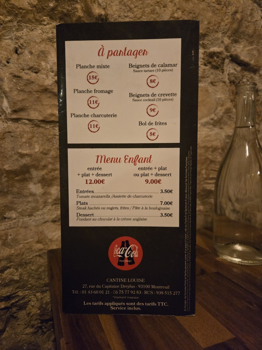 Louise menu 2