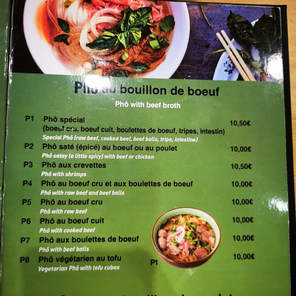 Asia bò bún menu 2