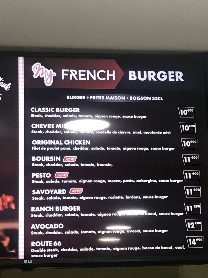 Mistral Club Bagnolet menu 2