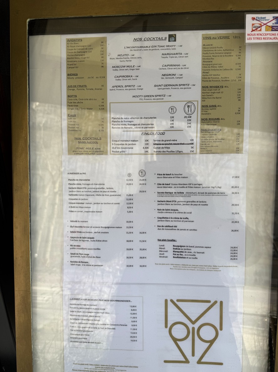 Mooty menu 1