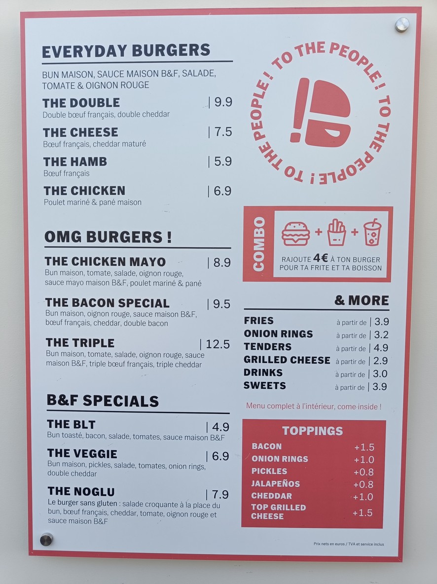 Burger & Fries Boulogne menu 2