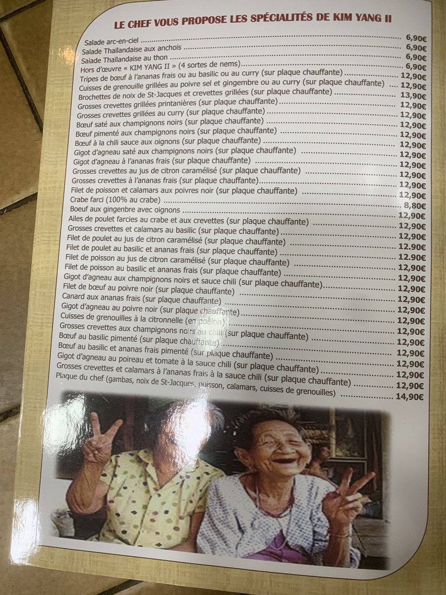 Kim Yang 2 menu 4