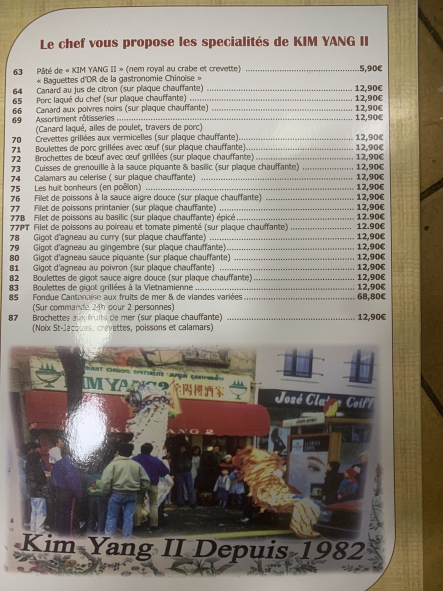 Kim Yang 2 menu 5