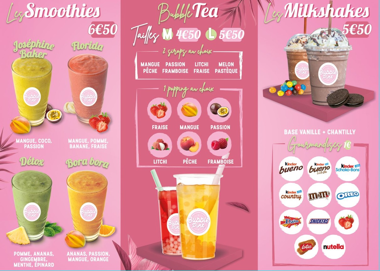 Bubble Pink menu 3