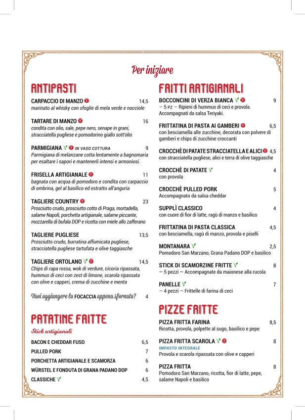 Farina Kitchen menu 1