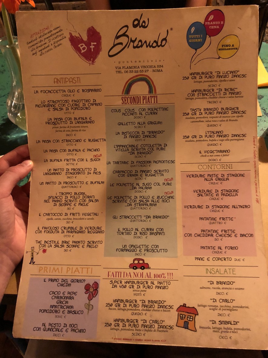 DA BRANDO menu 2