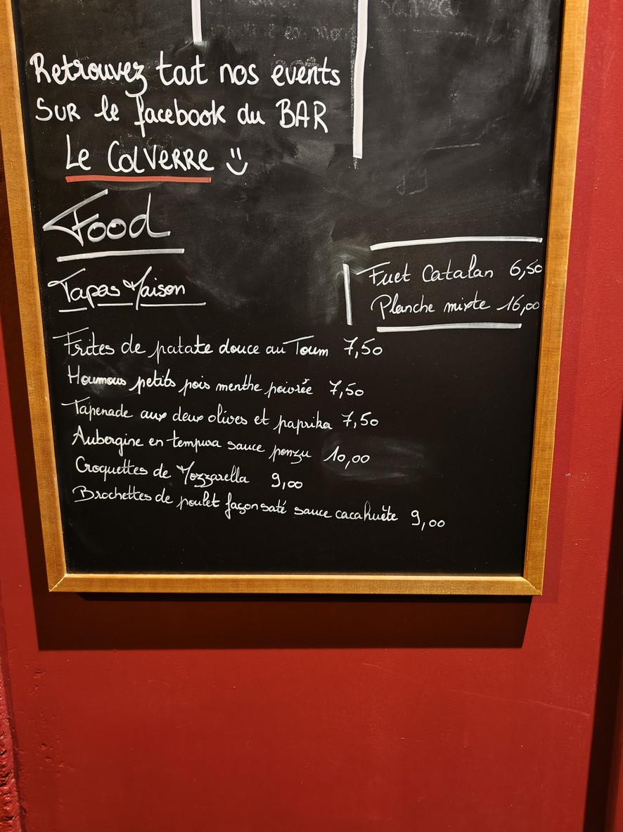Le Colverre Rock&Tapas menu 2