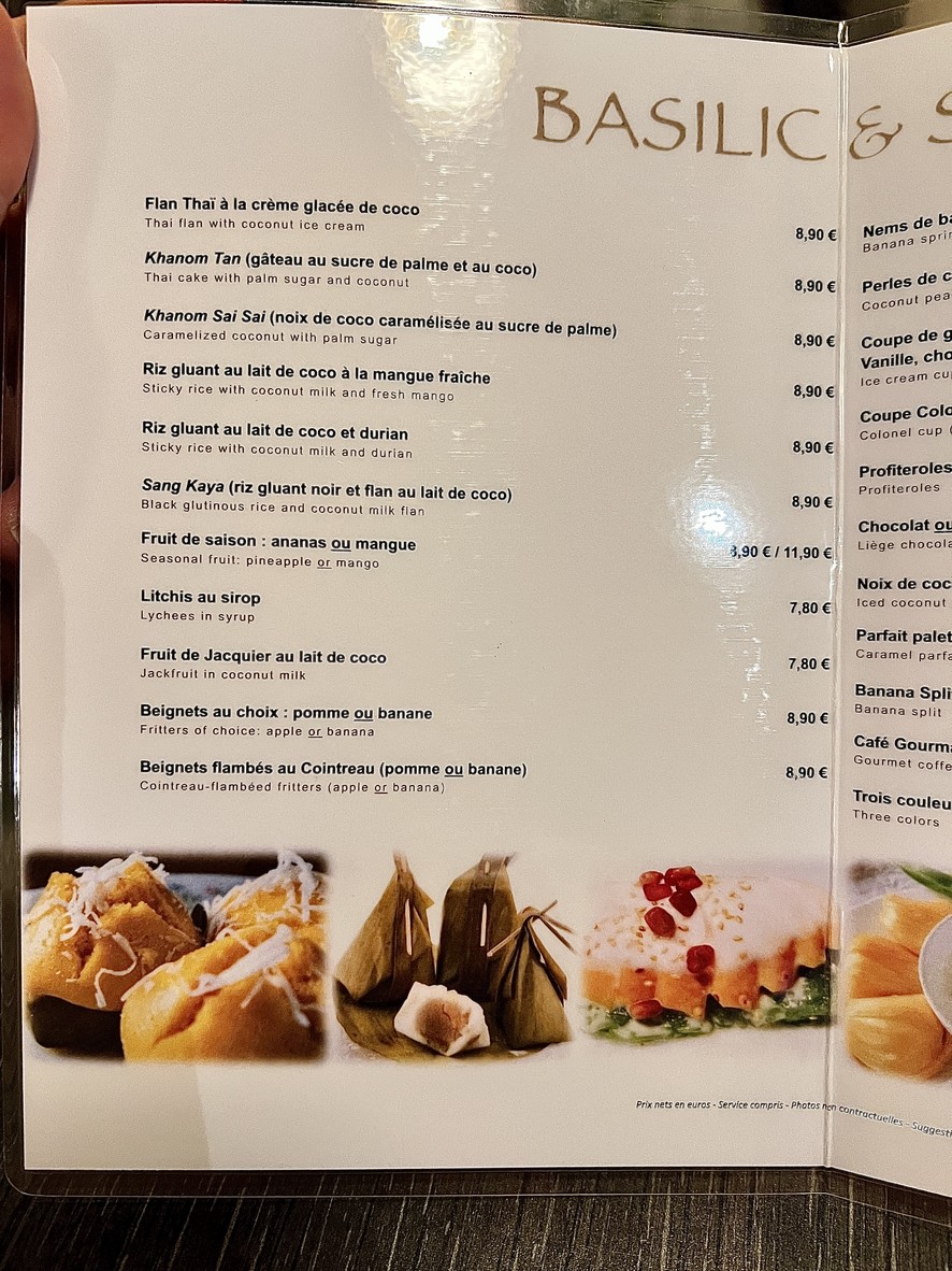 Restaurant Basilic & Spice menu 6