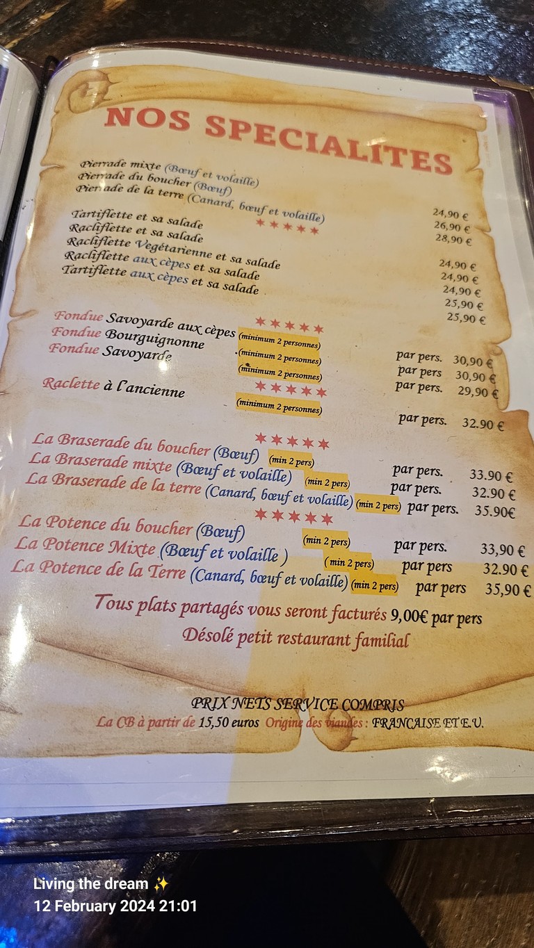 La Taverne de Montmartre menu 2