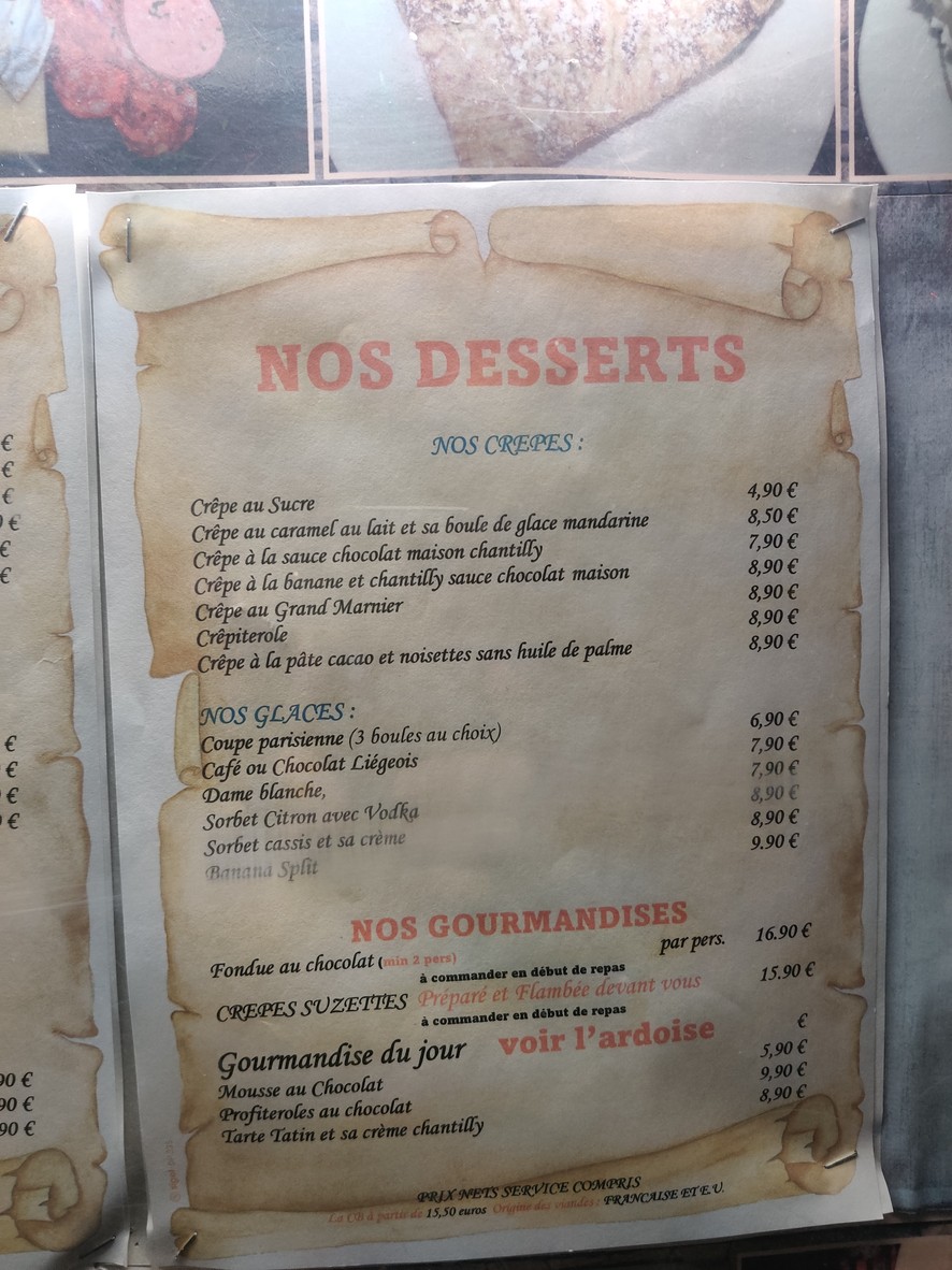 La Taverne de Montmartre menu 3