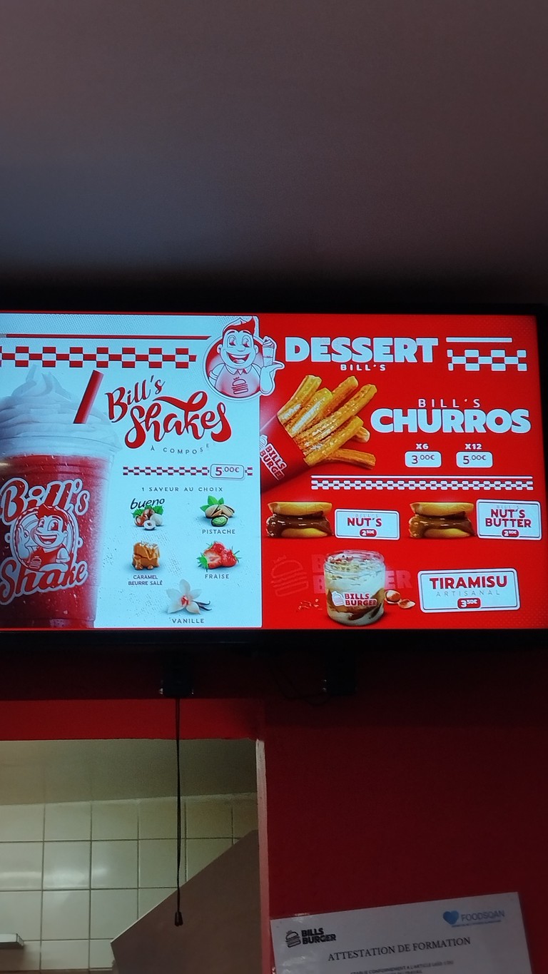 Bill’s Burger Suresnes menu 3