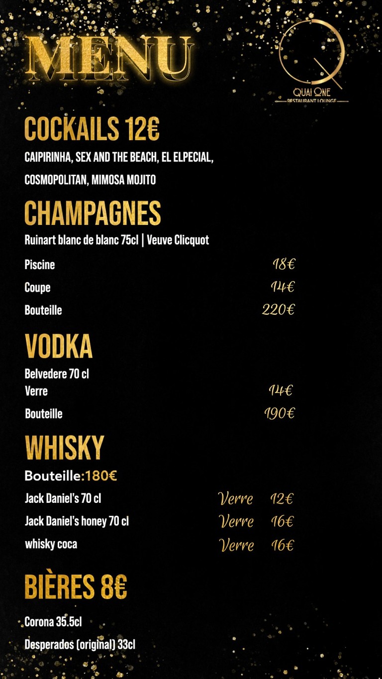 Quai One menu 3