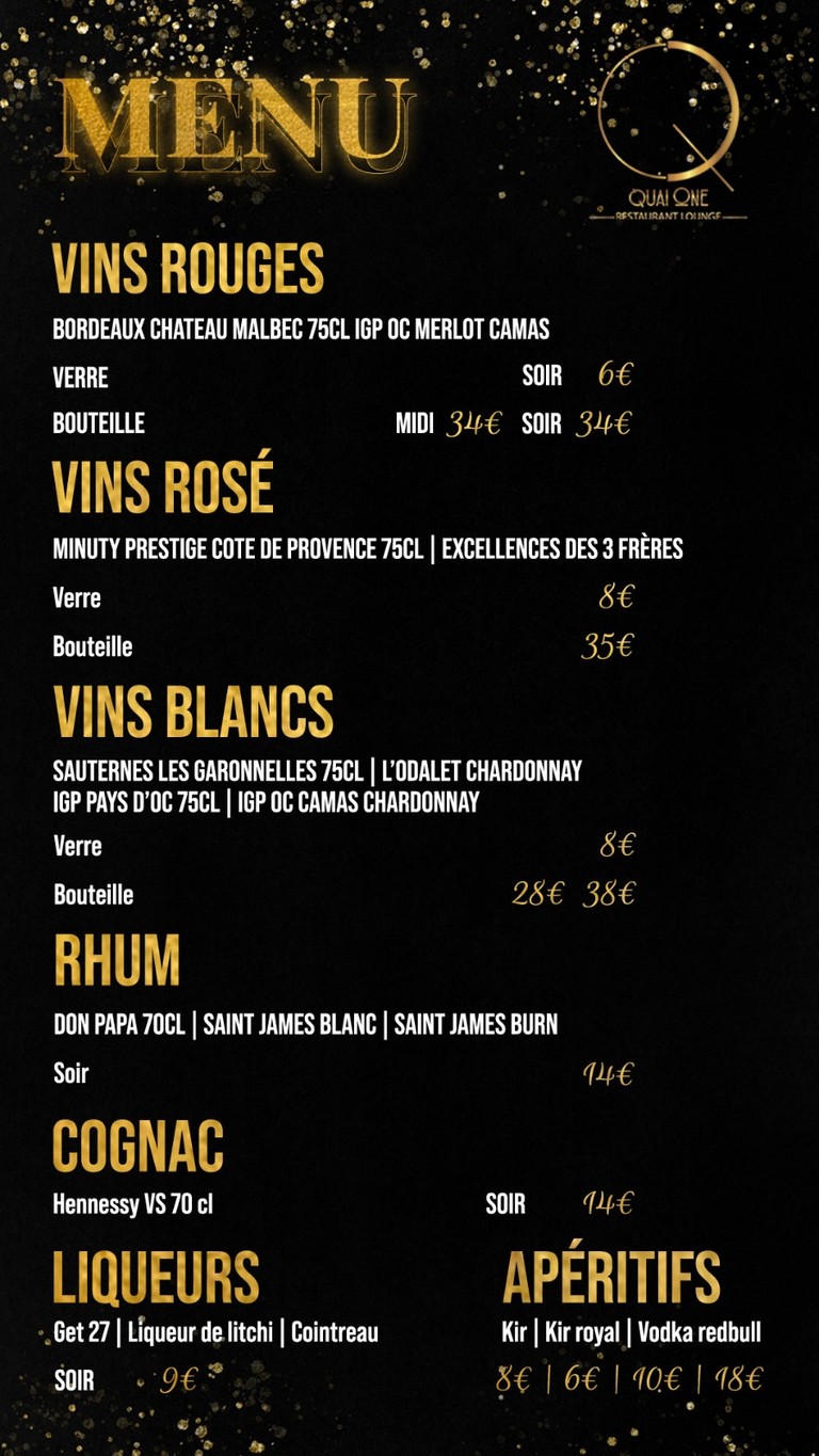 Quai One menu 4