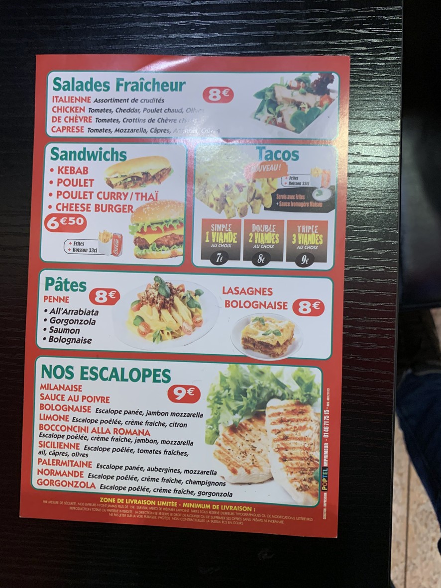 La Tazella menu 2