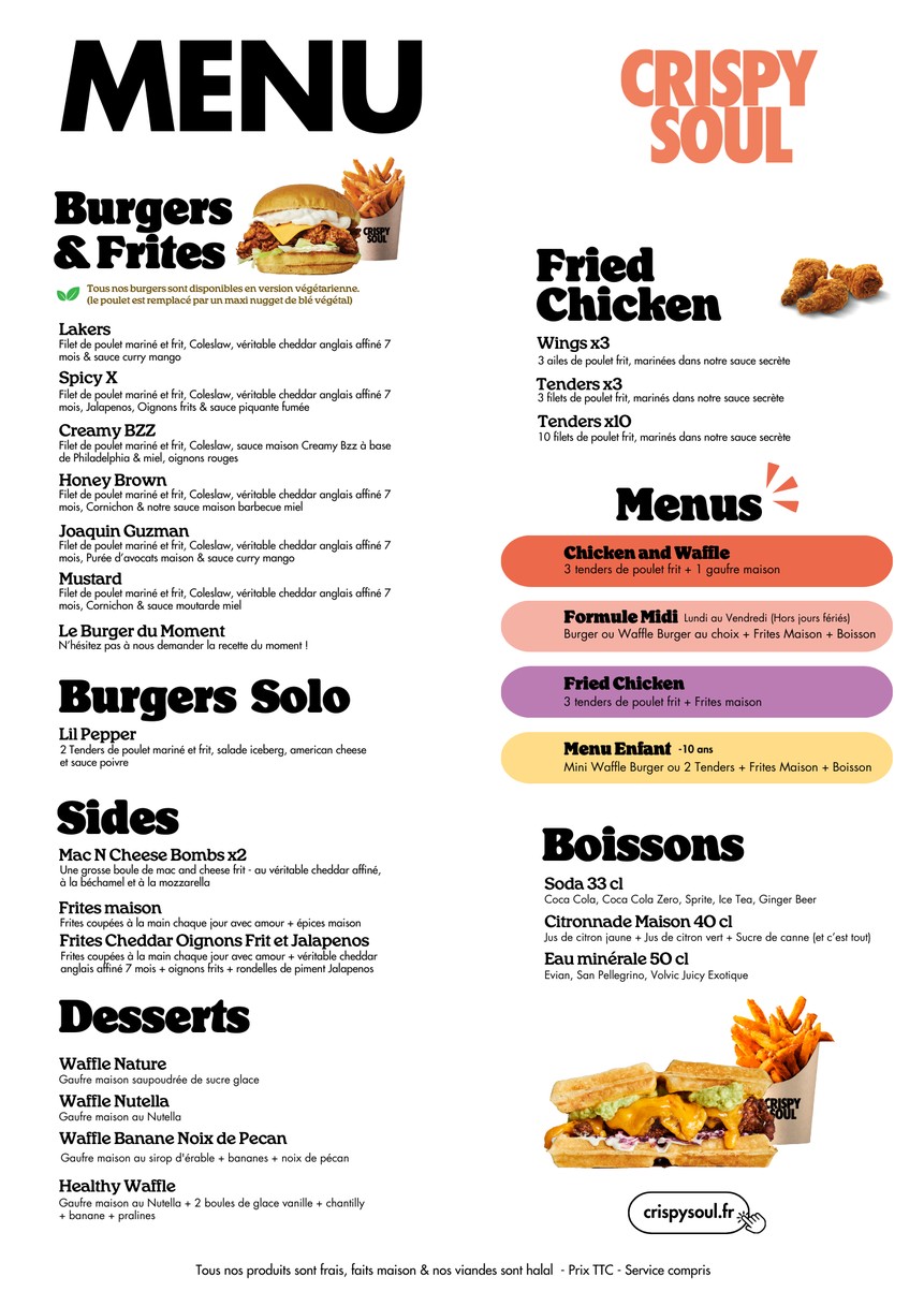 CRISPY SOUL Paris 15 menu 1