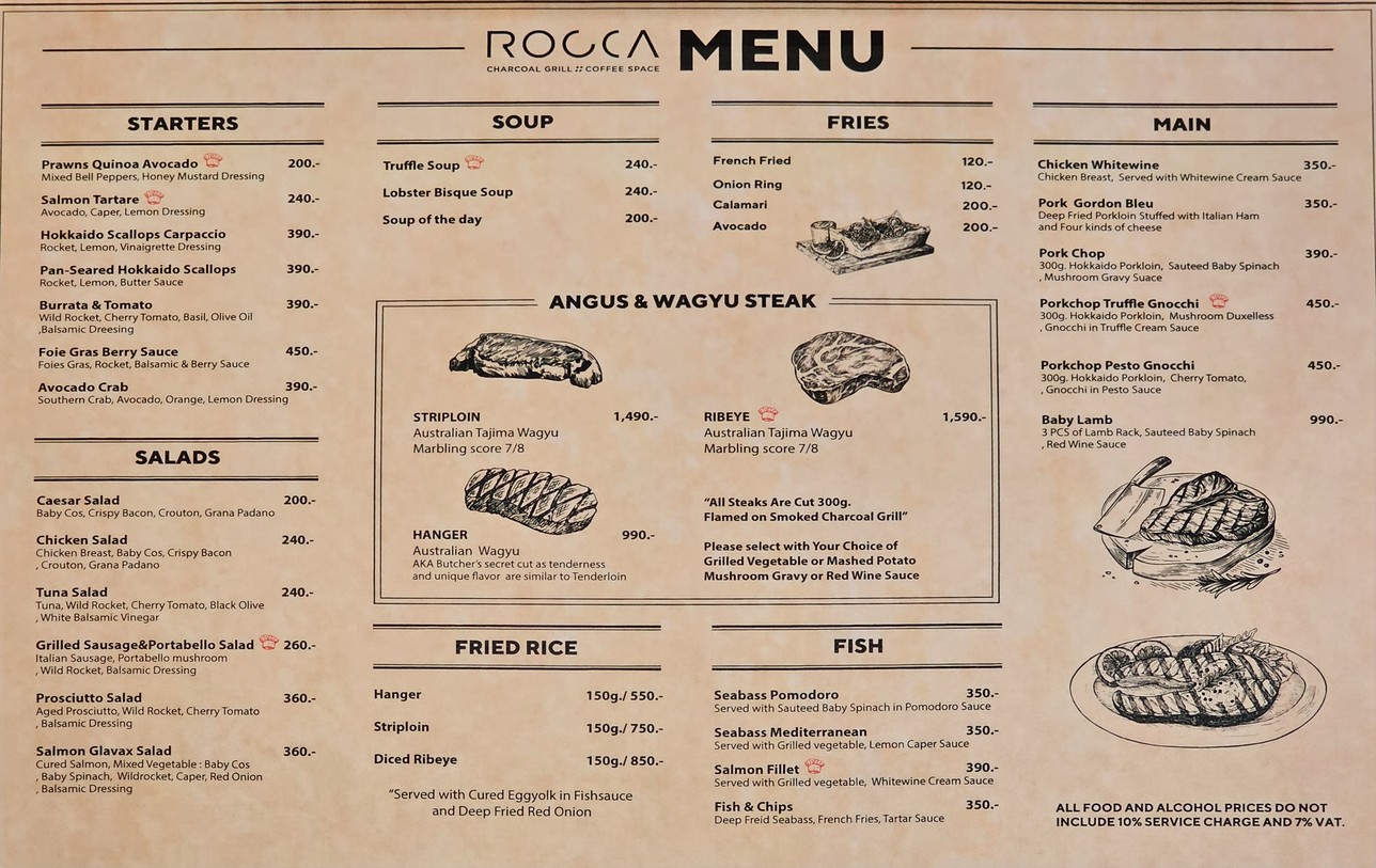 ROCCA BKK menu 1
