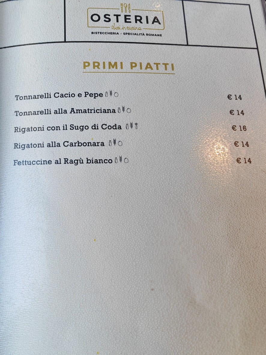 Osteria Luci in cucina menu 2