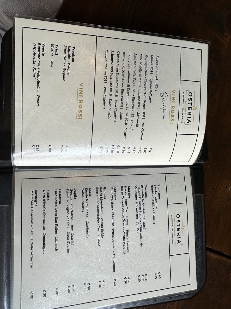 Osteria Luci in cucina menu 5