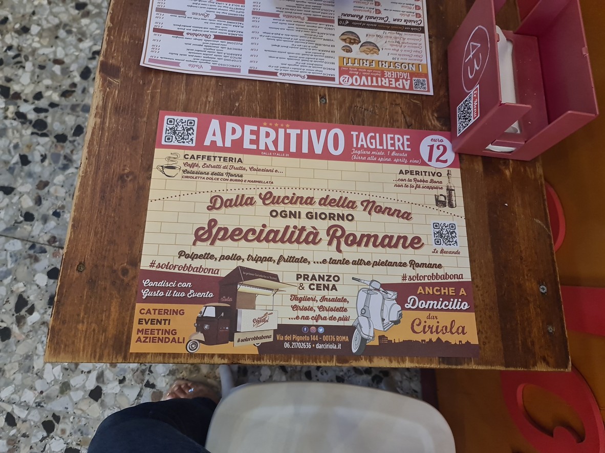 Dar Ciriola menu 1