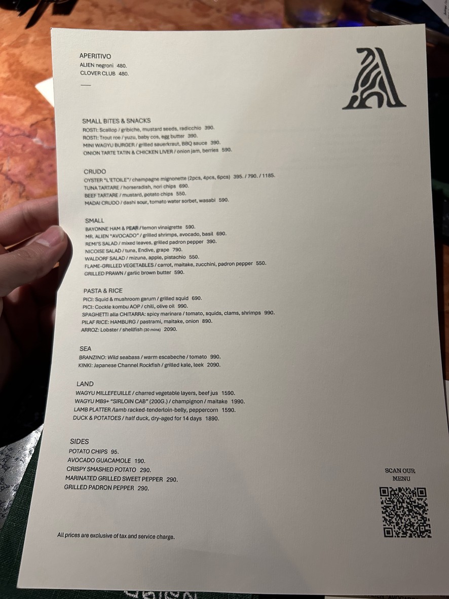 Alien menu 1