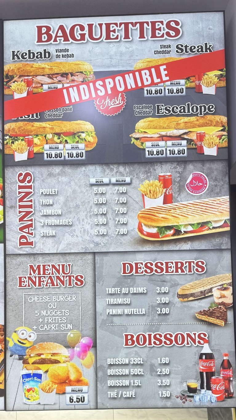 Le Royal Palace menu 1