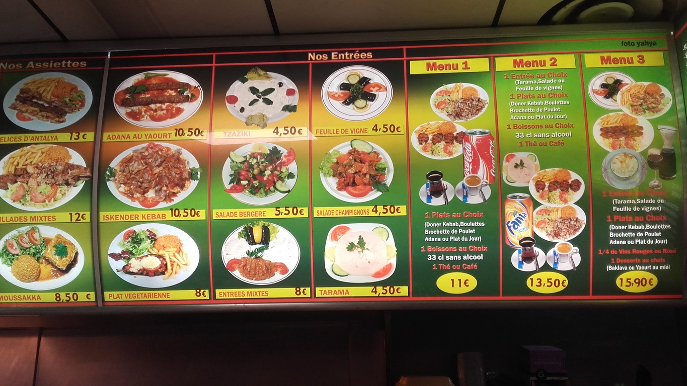 Les Délices d'Antalya menu 1