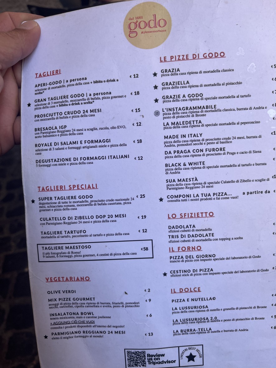 Godo dal 1661 menu 1