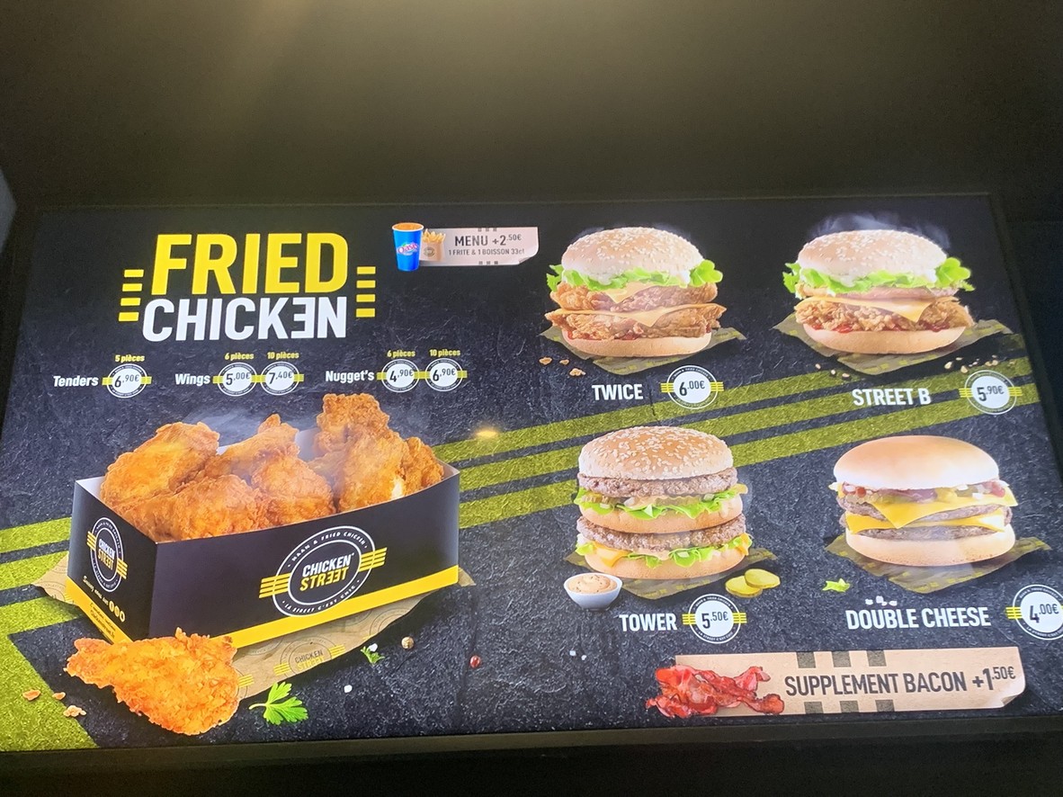 Chicken Street Gare de l'Est menu 2