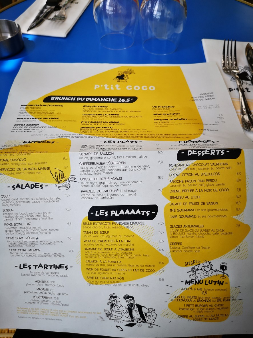 P'tit Coco menu 1