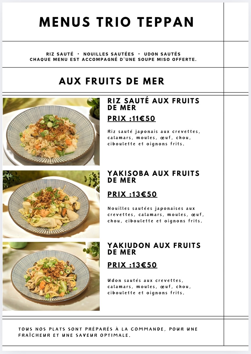 Sushi Q menu 2
