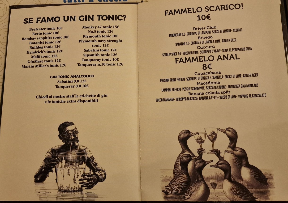 Banana Republic Roma menu 4