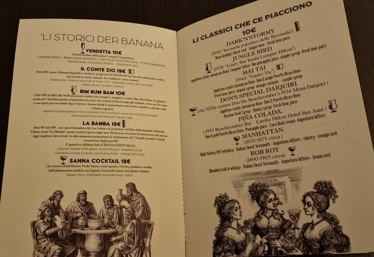 Banana Republic Roma menu 5