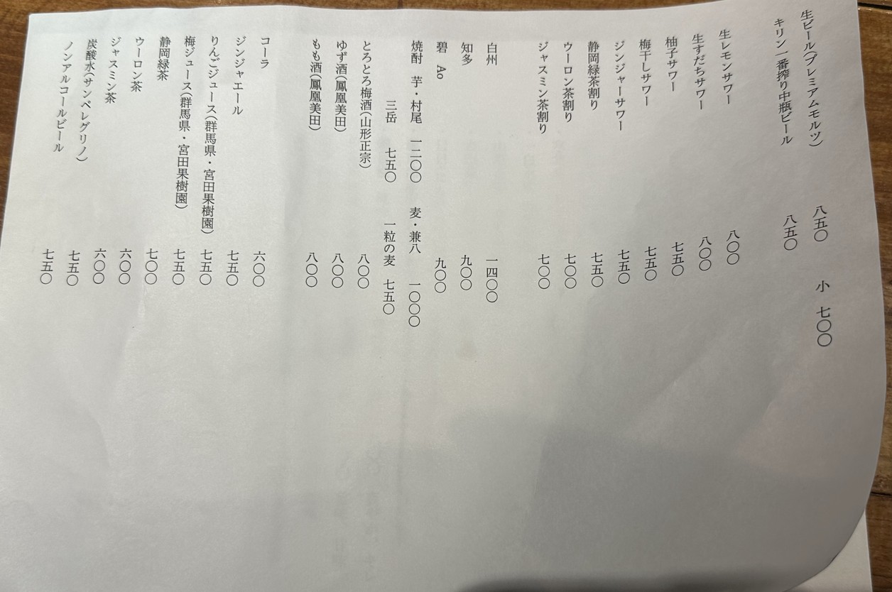 Shokudo Wata menu 2