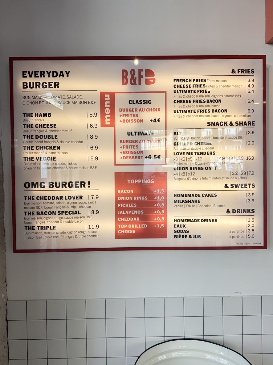 Burger & Fries menu 2
