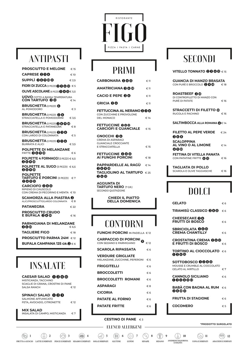 Ristorante Figo Talenti menu 2