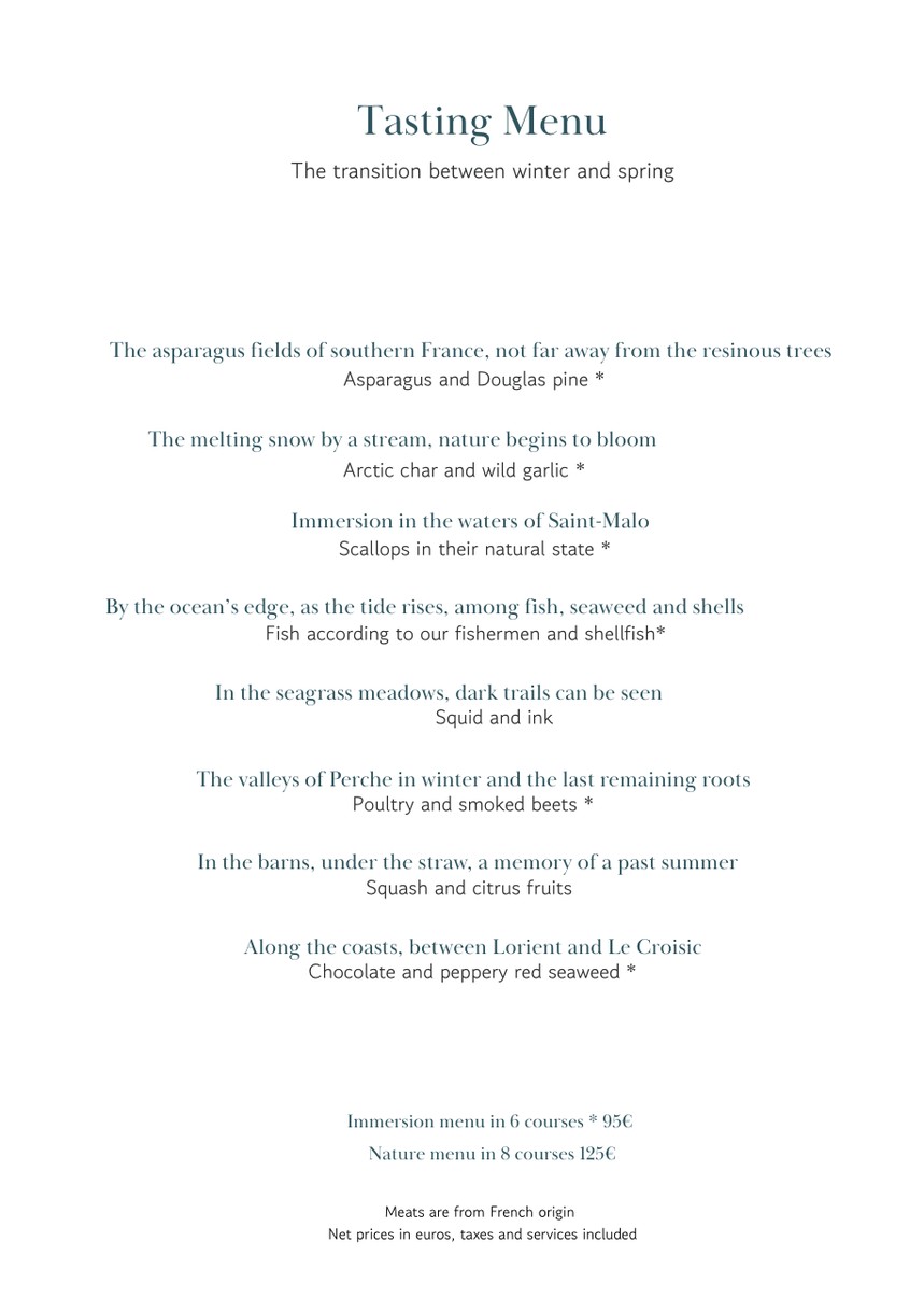 Zostera menu 1