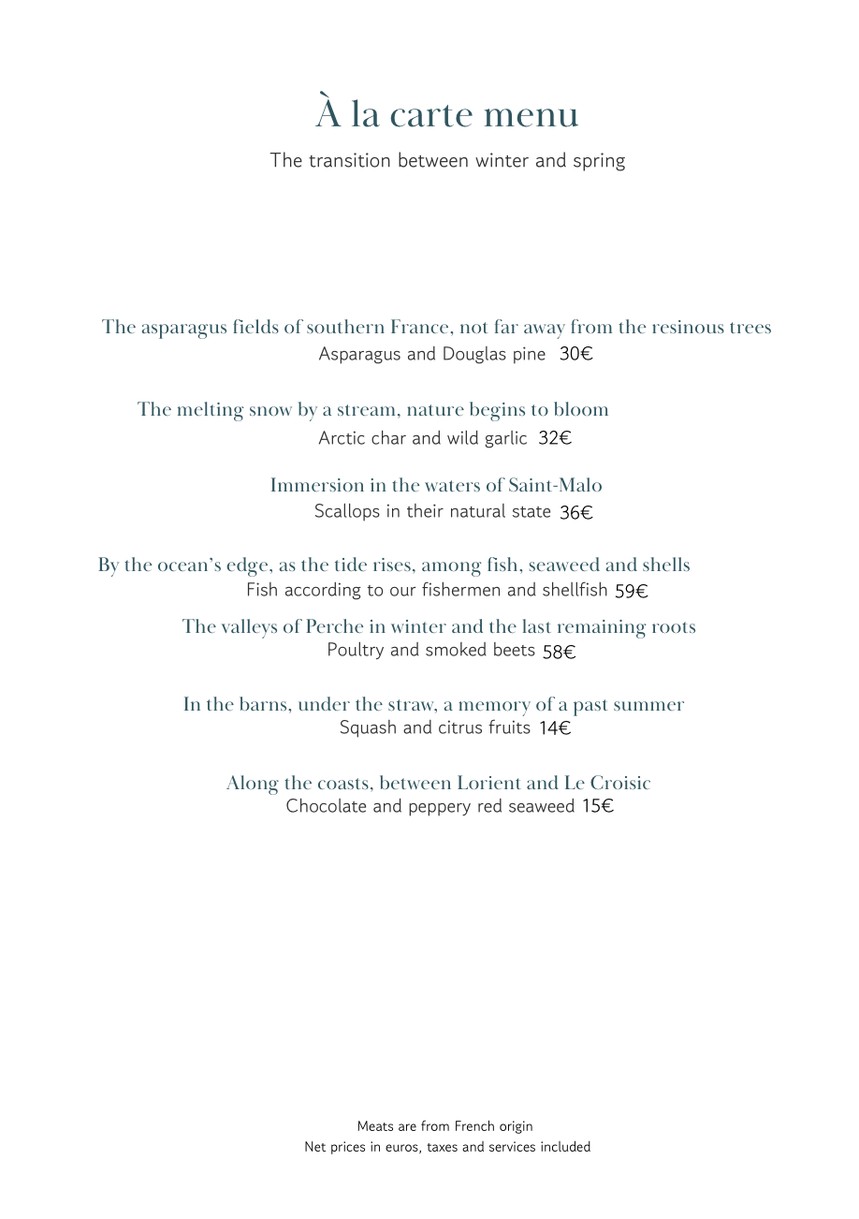 Zostera menu 2