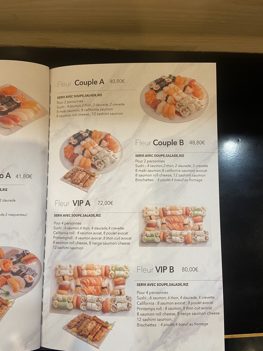 Tokyo menu 1