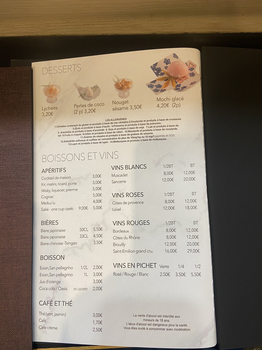 Tokyo menu 4