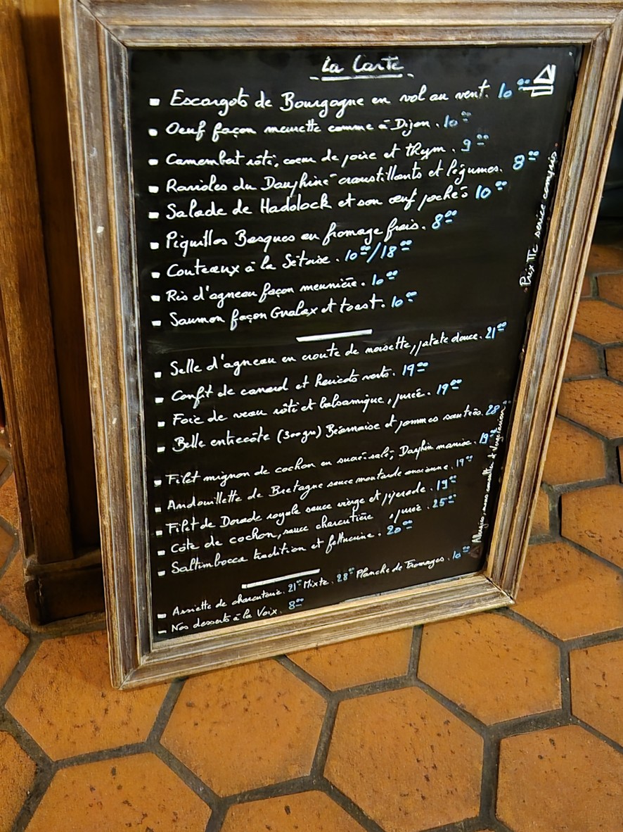 A l'ami Pierre menu 1