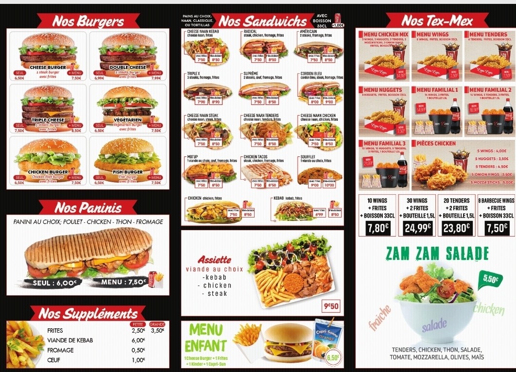 Zam Zam Restaurant menu 1
