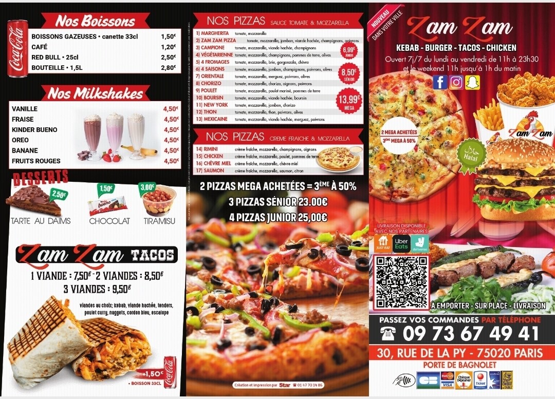Zam Zam Restaurant menu 2